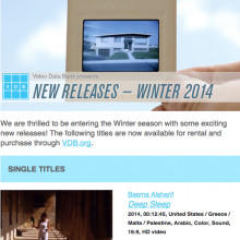 Video Data Bank New Releases: Winter 2014